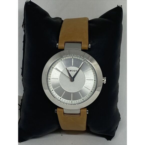 DKNY Stanhope NY-2293 Womens Brown Leather Analog Silver Dial Quartz Watch VK258 main image 9